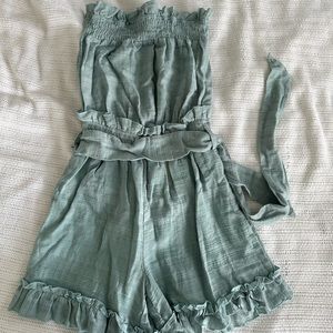 Strapless Blue Romper